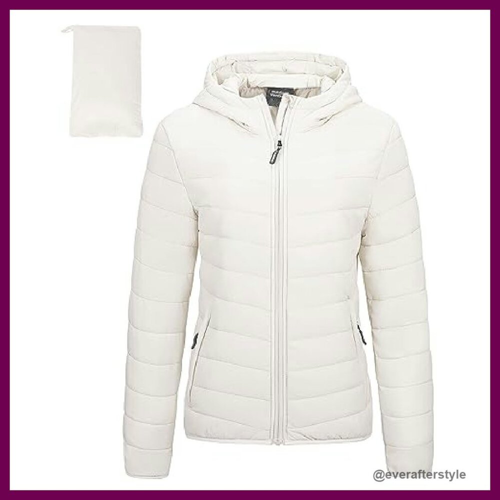 Packable Lightweight Full-Zip Puffer Jacket Hoode… - image 2